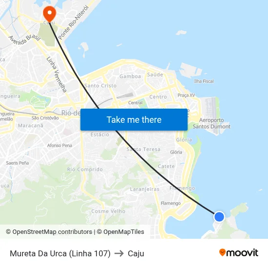 Mureta Da Urca (Linha 107) to Caju map