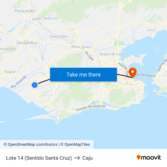 Lote 14 (Sentido Santa Cruz) to Caju map