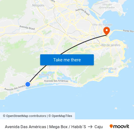 Avenida Das Américas | Mega Box / Habib´S to Caju map