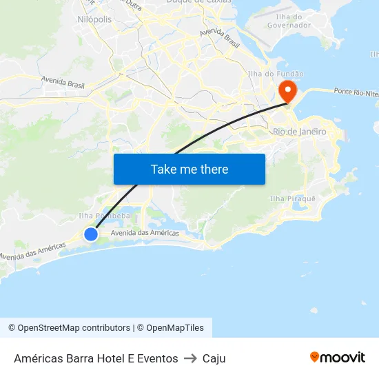 Américas Barra Hotel E Eventos to Caju map