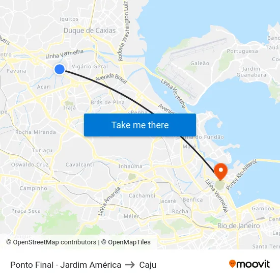 Ponto Final - Jardim América to Caju map