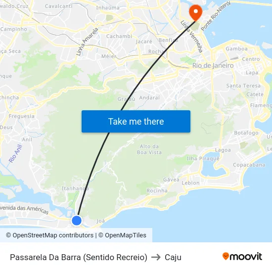 Passarela Da Barra (Sentido Recreio) to Caju map