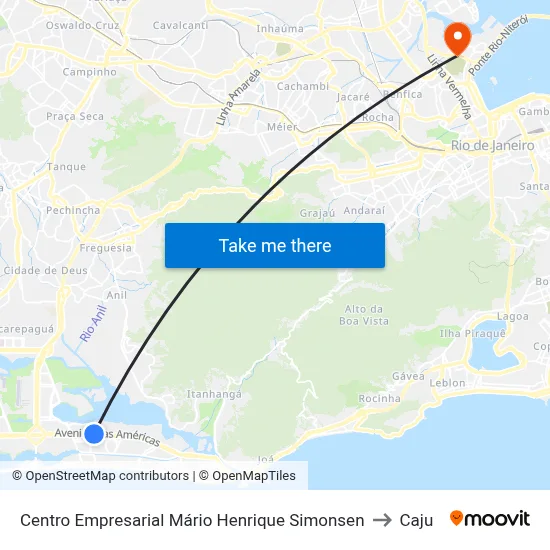 Centro Empresarial Mário Henrique Simonsen to Caju map