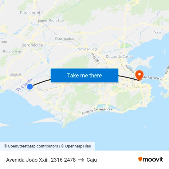 Avenida João Xxiii, 2316-2478 to Caju map