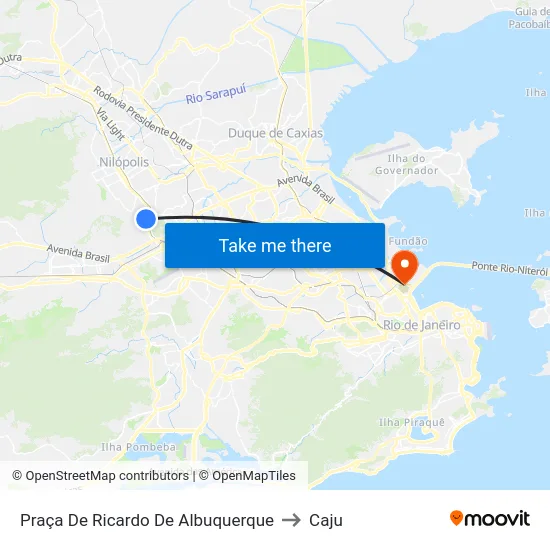 Praça De Ricardo De Albuquerque to Caju map