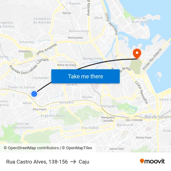 Rua Castro Alves, 138-156 to Caju map