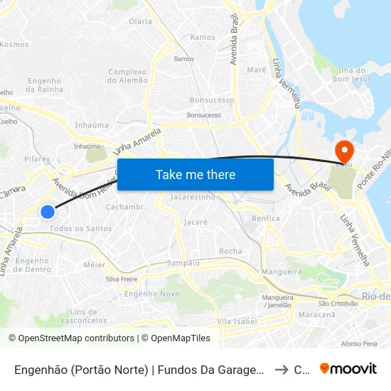 Engenhão (Portão Norte) | Fundos Da Garagem Transurb to Caju map