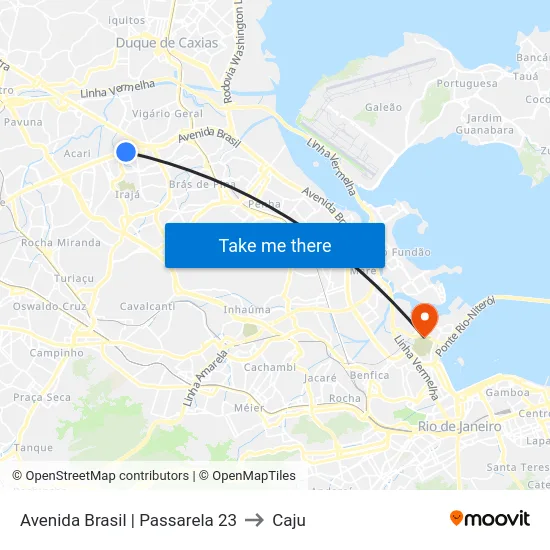 Avenida Brasil | Passarela 23 to Caju map