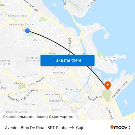 Avenida Brás De Pina | BRT Penha to Caju map