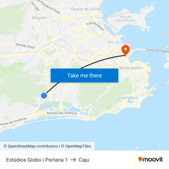 Estúdios Globo | Portaria 1 to Caju map