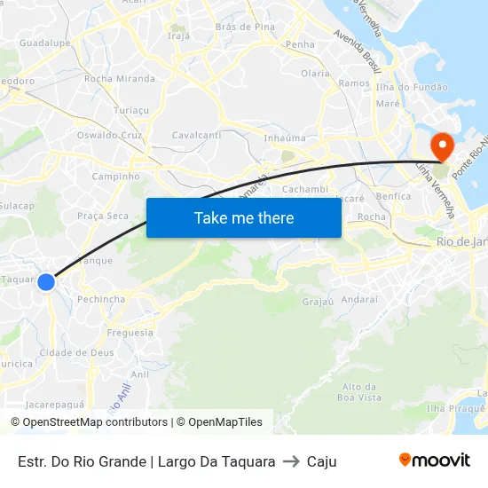 Estr. Do Rio Grande | Largo Da Taquara to Caju map