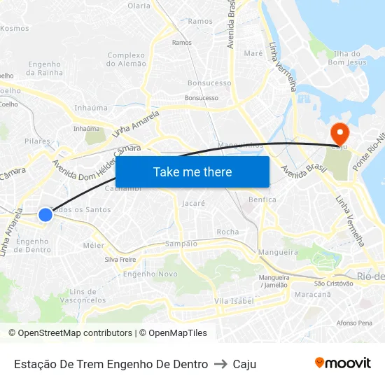 Estação De Trem Engenho De Dentro to Caju map