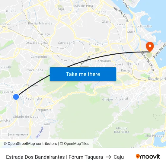 Estrada Dos Bandeirantes | Fórum Taquara to Caju map