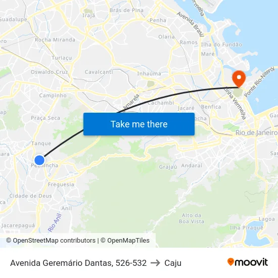 Avenida Geremário Dantas, 526-532 to Caju map
