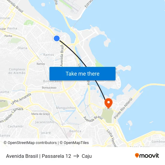 Avenida Brasil | Passarela 12 to Caju map