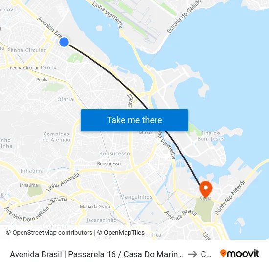 Avenida Brasil | Passarela 16 / Casa Do Marinheiro to Caju map