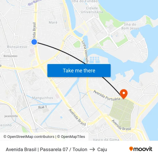 Avenida Brasil | Passarela 07 / Toulon to Caju map
