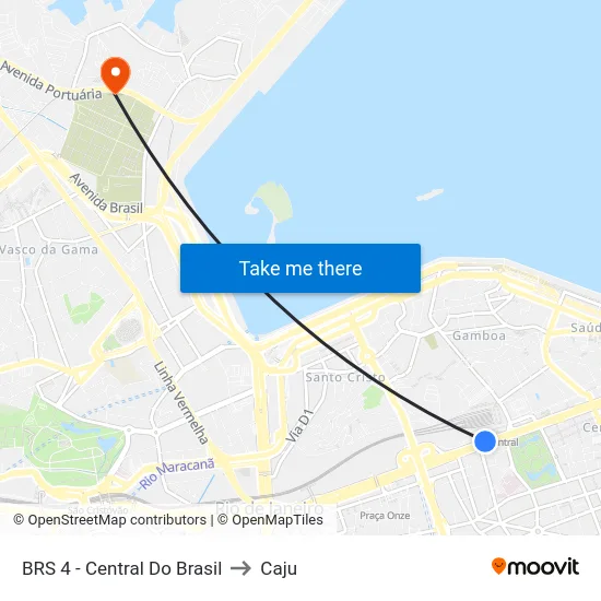 BRS 4 - Central Do Brasil to Caju map