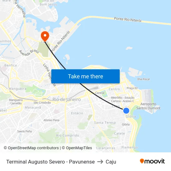 Terminal Augusto Severo - Pavunense to Caju map