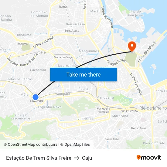 Estação De Trem Silva Freire to Caju map
