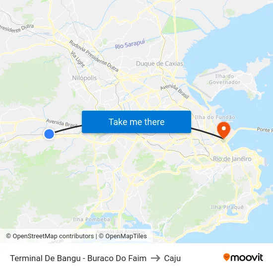Terminal De Bangu - Buraco Do Faim to Caju map