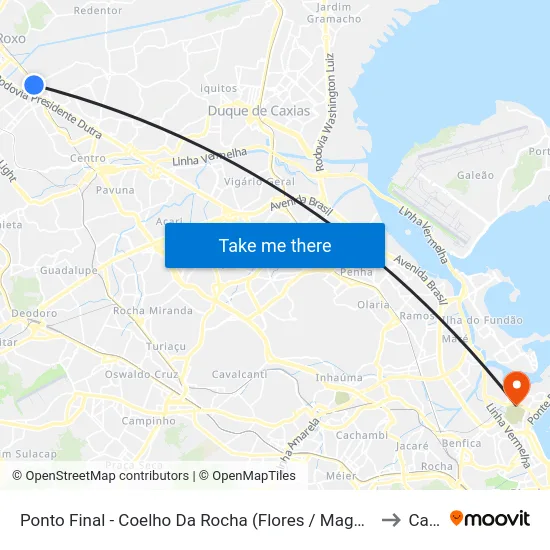 Ponto Final - Coelho Da Rocha (Flores / Mageli) to Caju map