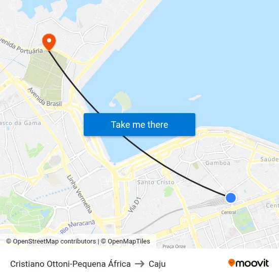 Cristiano Ottoni-Pequena África to Caju map