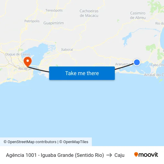 Agência 1001 - Iguaba Grande (Sentido Rio) to Caju map