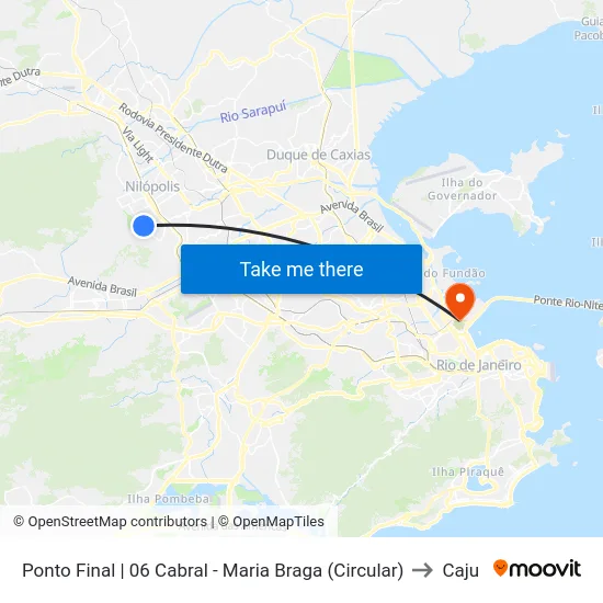 Ponto Final | 06 Cabral - Maria Braga (Circular) to Caju map