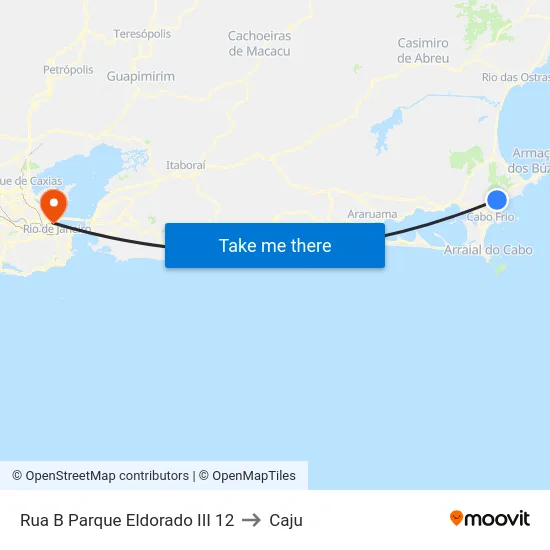 Rua B Parque Eldorado III 12 to Caju map