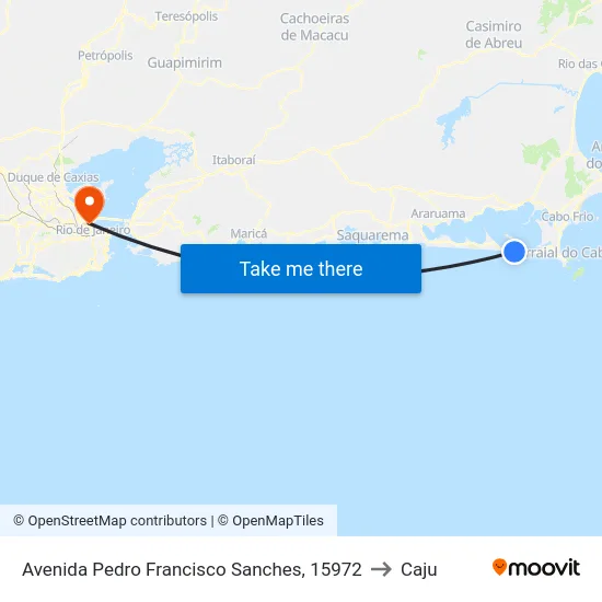 Avenida Pedro Francisco Sanches, 15972 to Caju map