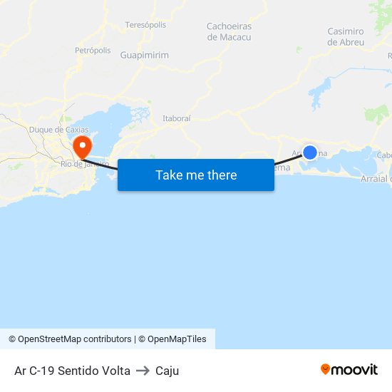 Ar C-19 Sentido Volta to Caju map