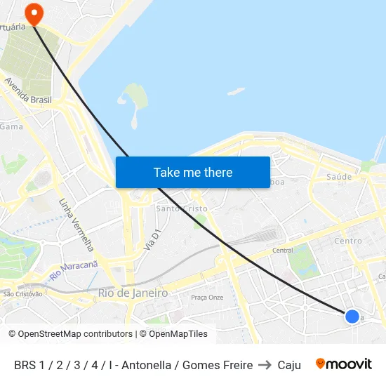 BRS 1 / 2 / 3 / 4 / I - Antonella / Gomes Freire to Caju map