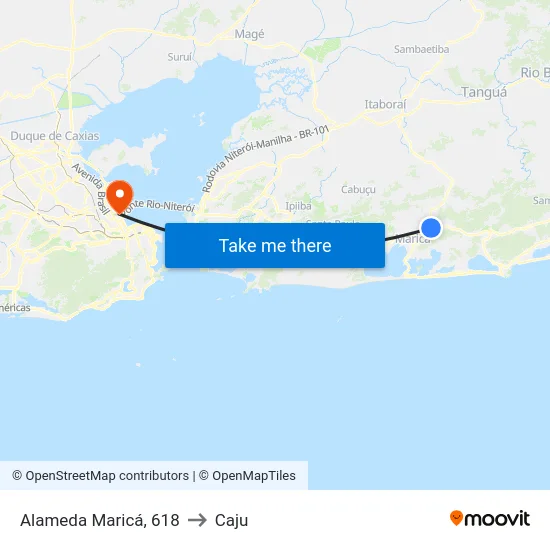 Alameda Maricá, 618 to Caju map