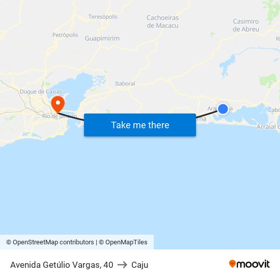 Avenida Getúlio Vargas, 40 to Caju map