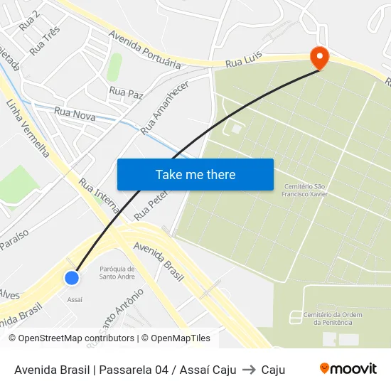 Avenida Brasil | Passarela 04 / Assaí Caju to Caju map