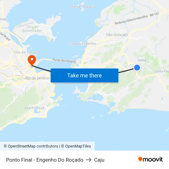 Ponto Final - Engenho Do Roçado to Caju map