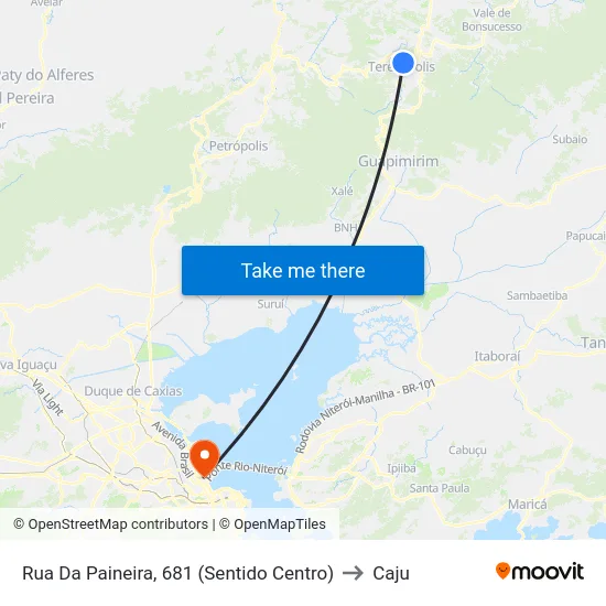 Rua Da Paineira, 681 (Sentido Centro) to Caju map