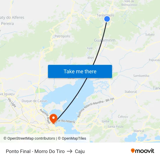 Ponto Final - Morro Do Tiro to Caju map