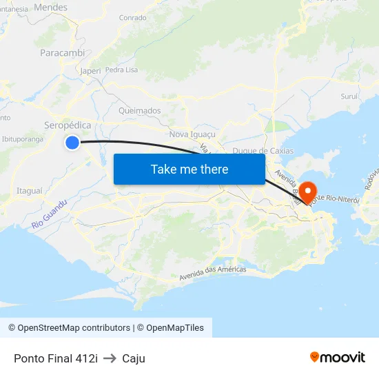Ponto Final 412i to Caju map