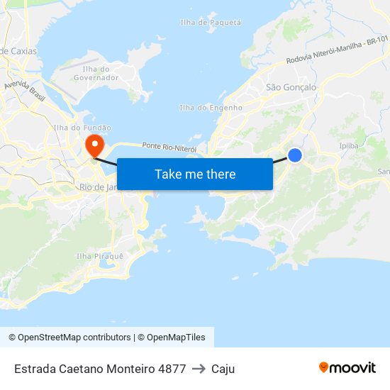 Estrada Caetano Monteiro 4877 to Caju map