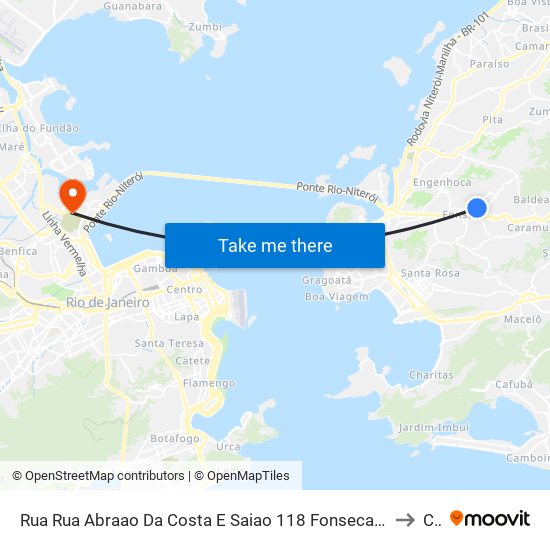 Rua Rua Abraao Da Costa E Saiao 118 Fonseca Niterói - Rio De Janeiro 24130 Brasil to Caju map