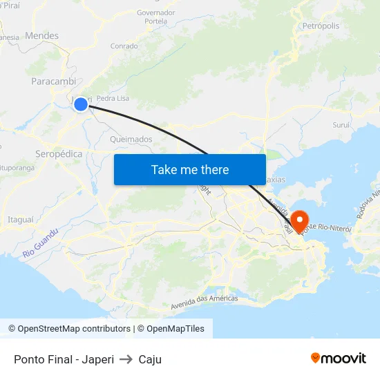 Ponto Final - Japeri to Caju map