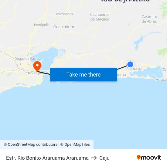 Estr. Rio Bonito-Araruama Araruama to Caju map