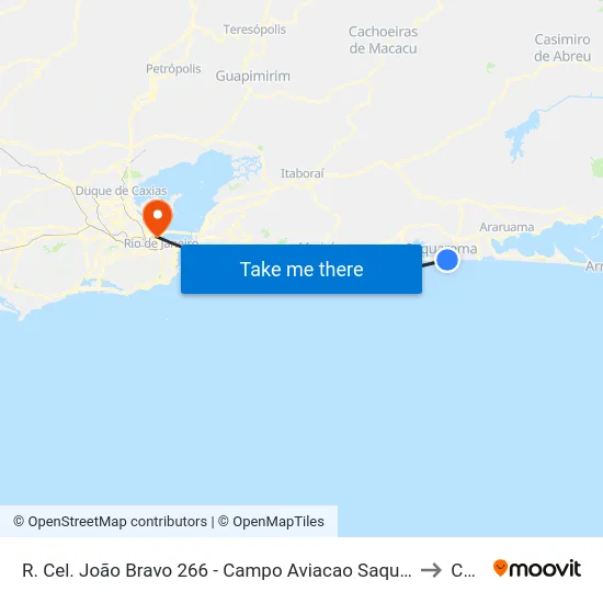 R. Cel. João Bravo 266 - Campo Aviacao Saquarema to Caju map