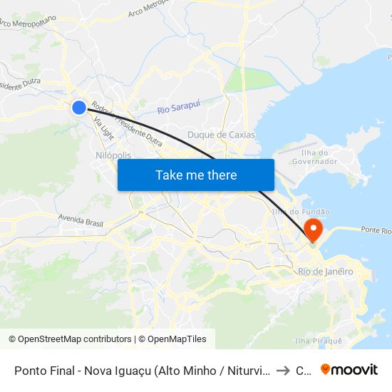 Ponto Final - Nova Iguaçu (Alto Minho / Niturvia / Vila Rica) to Caju map