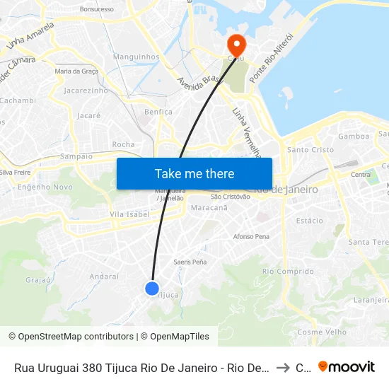 Rua Uruguai 380 Tijuca Rio De Janeiro - Rio De Janeiro 20510 Brasil to Caju map