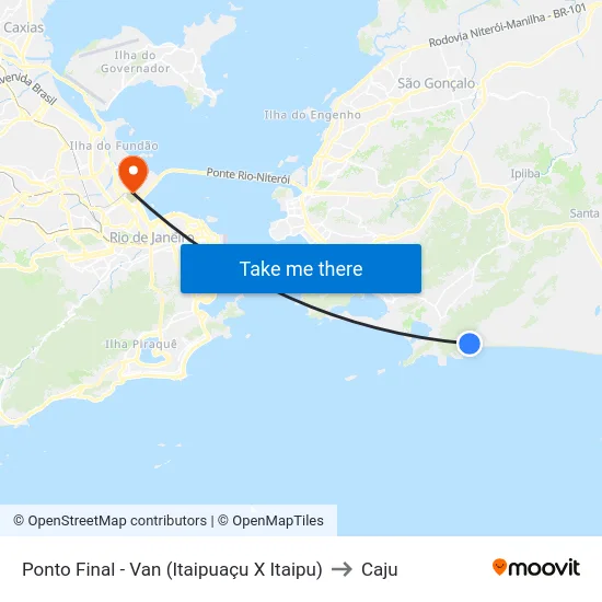 Ponto Final - Van (Itaipuaçu X Itaipu) to Caju map