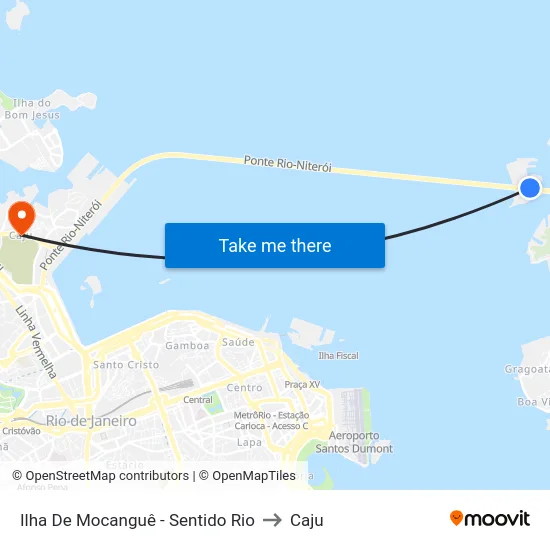 Ilha De Mocanguê - Sentido Rio to Caju map