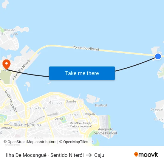 Ilha De Mocanguê - Sentido Niterói to Caju map
